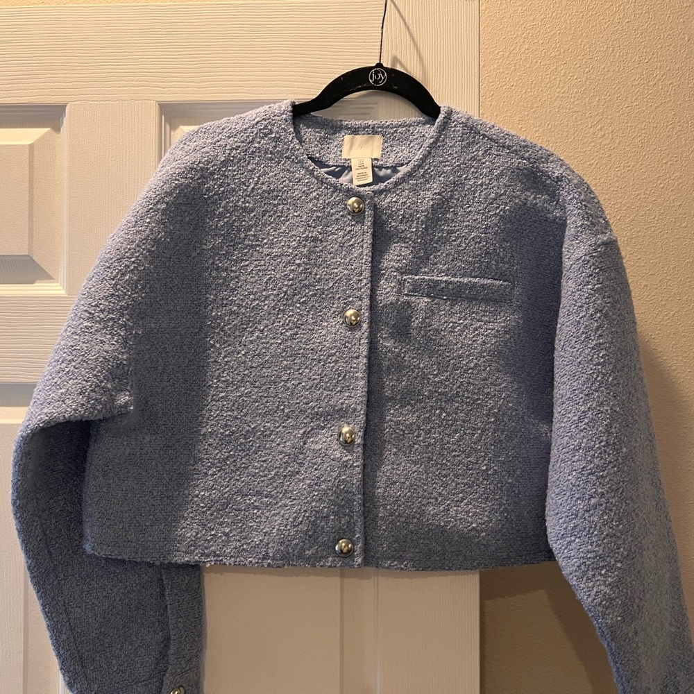 H&M Light Blue Textured Jacket